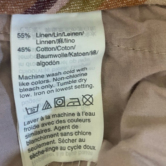 Madewell size S EUC pull on linen blend stripe rainbow relaxed fit shorts - Picture 5 of 7